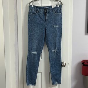 INC skinny mid rise jeans animal print denim